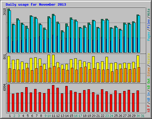 Daily usage for November 2013
