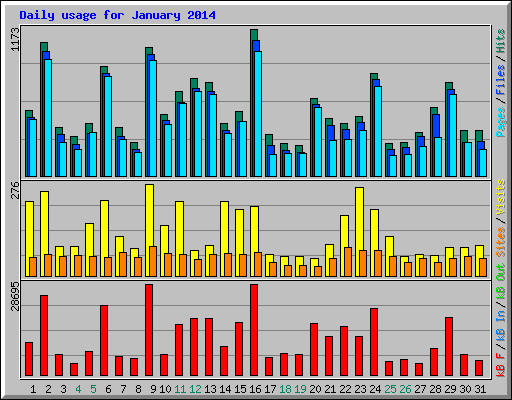 Daily usage for January 2014