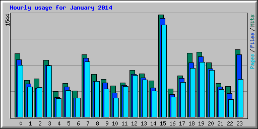 Hourly usage for January 2014