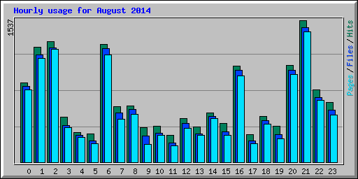 Hourly usage for August 2014