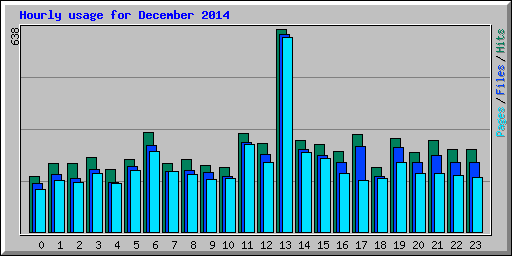 Hourly usage for December 2014