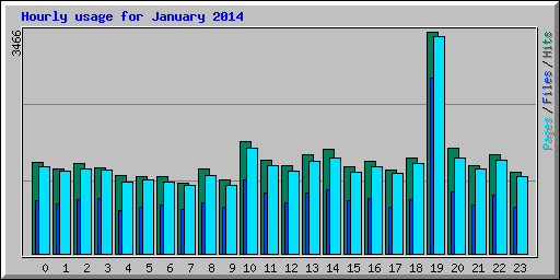 Hourly usage for January 2014