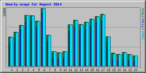Hourly usage for August 2014