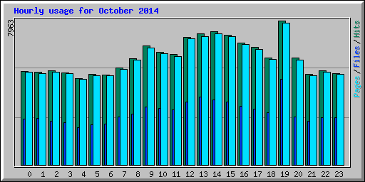 Hourly usage for October 2014