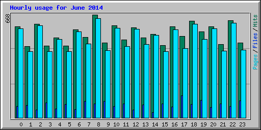 Hourly usage for June 2014