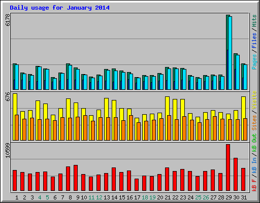 Daily usage for January 2014