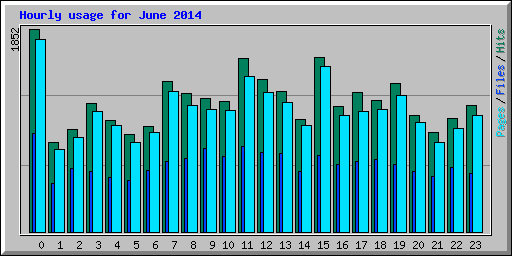 Hourly usage for June 2014