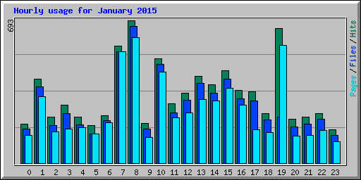 Hourly usage for January 2015