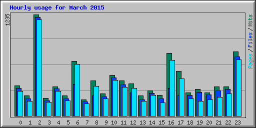Hourly usage for March 2015