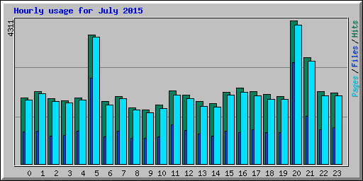 Hourly usage for July 2015