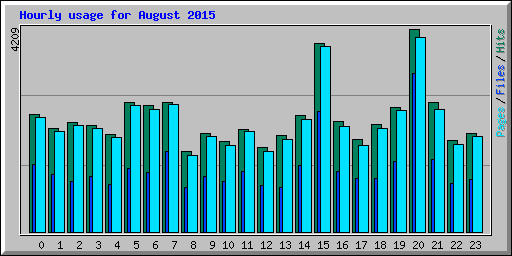 Hourly usage for August 2015