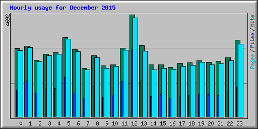 Hourly usage for December 2015