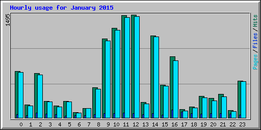 Hourly usage for January 2015