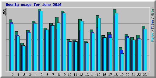 Hourly usage for June 2016