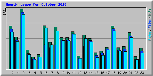 Hourly usage for October 2016