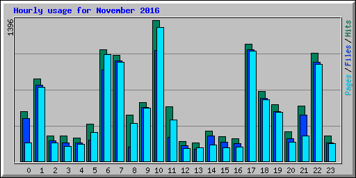 Hourly usage for November 2016