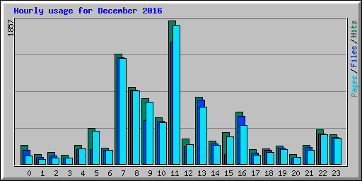 Hourly usage for December 2016