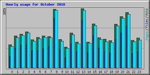 Hourly usage for October 2016