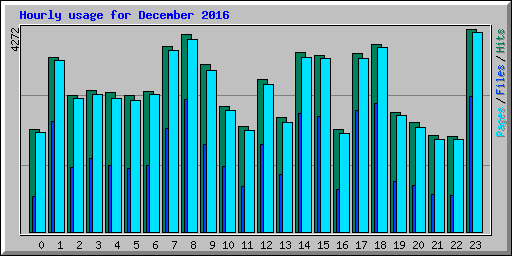 Hourly usage for December 2016