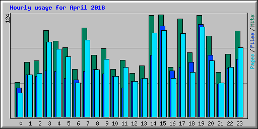 Hourly usage for April 2016