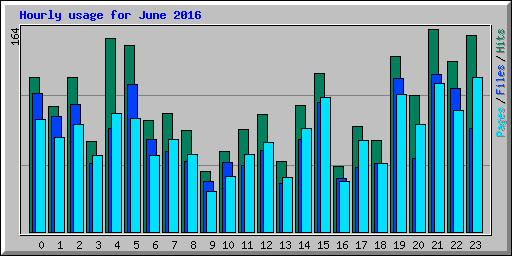 Hourly usage for June 2016