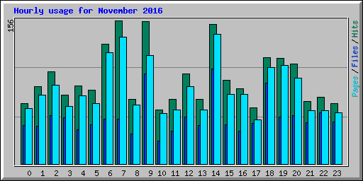 Hourly usage for November 2016