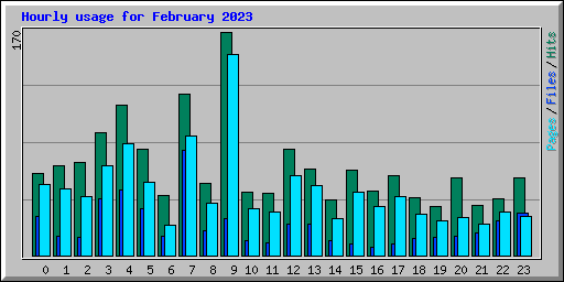 Hourly usage for February 2023
