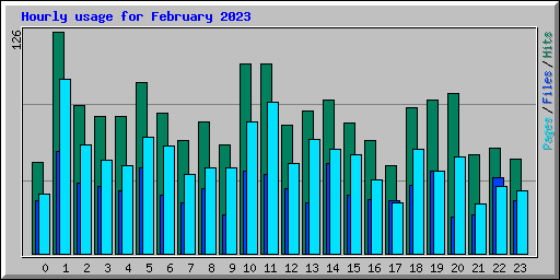 Hourly usage for February 2023